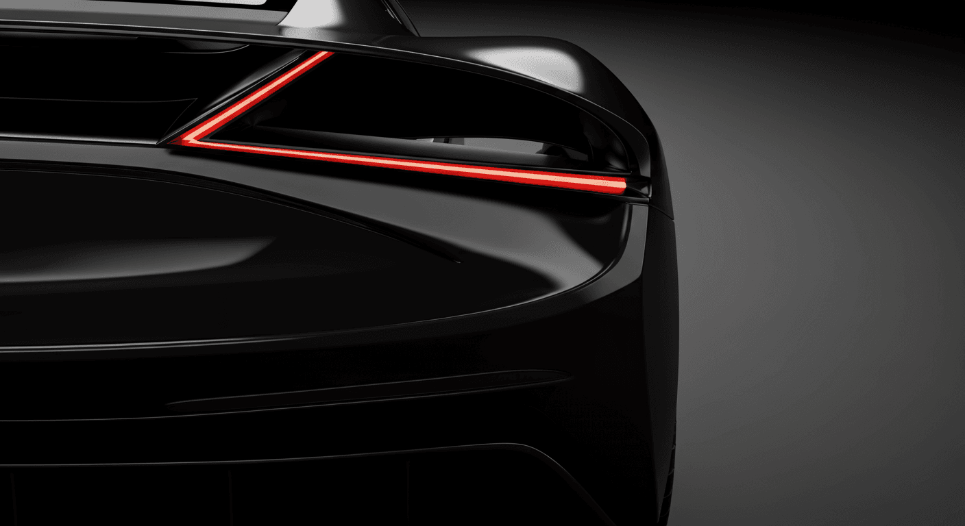 Rear light detail of a dark sports car